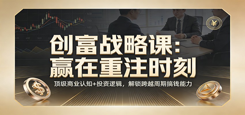 《创富战略课：赢在重注时刻》顶级商业认知+投资逻辑，解锁跨越周期搞钱能力 - 臻优资源网