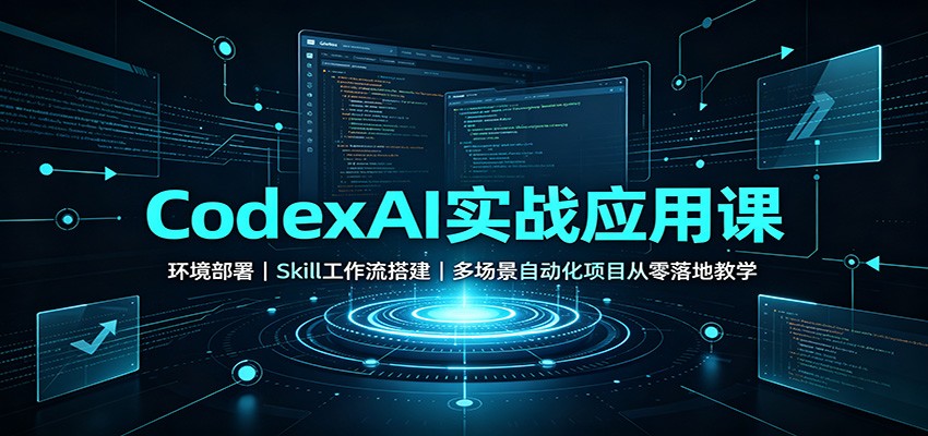 CodexAI实战应用课：环境部署Skill工作流搭建，多场景自动化项目从零落地教学 - 臻优资源网