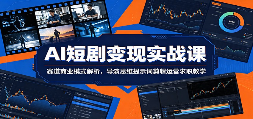 AI短剧变现实战课：赛道商业模式解析，导演思维提示词剪辑运营求职教学 - 臻优资源网
