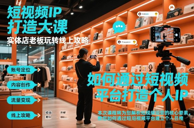 短视频ip打造大课，实体店老板玩转线上攻略 - 臻优资源网