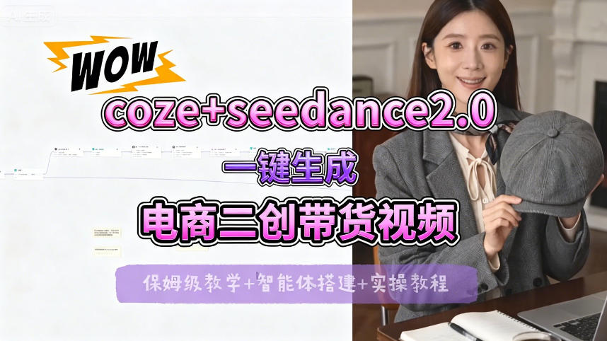 【Coze工作流搭建实操教程】seedance2.0+coze一键生成电商二创带货视频,全流程保姆级教学 - 臻优资源网