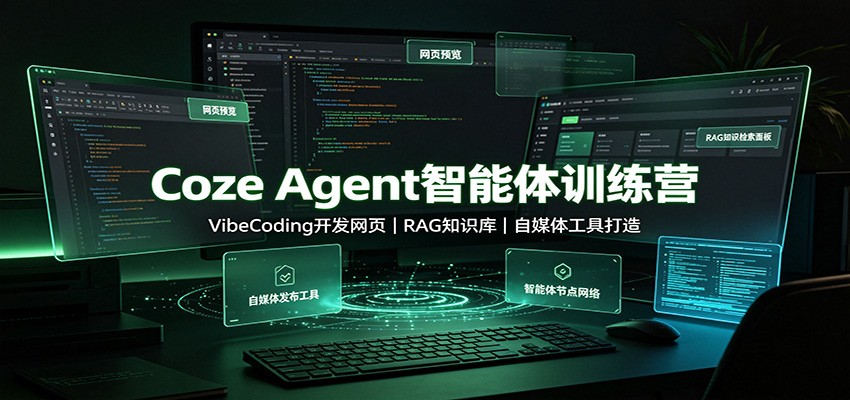 Coze Agent智能体训练营：VibeCoding开发网页，RAG知识库，自媒体工具打造 - 臻优资源网