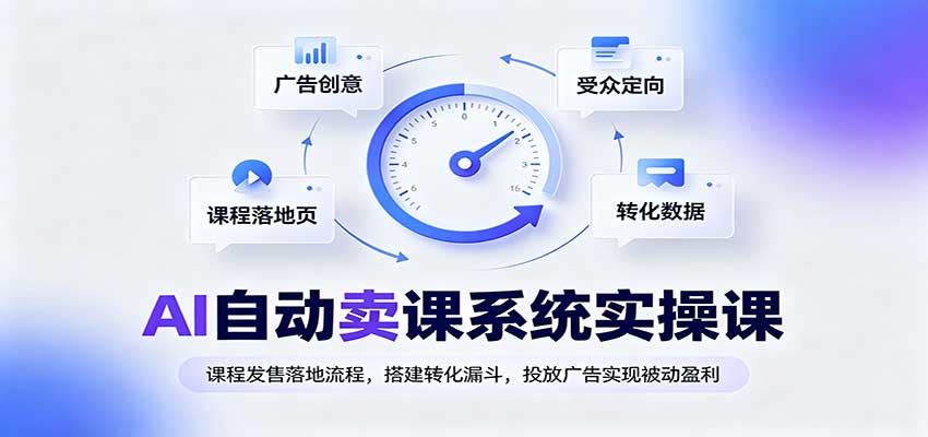 AI自动卖课系统实操课：课程发售落地流程，搭建转化漏斗，投放广告实现被动盈利 - 臻优资源网