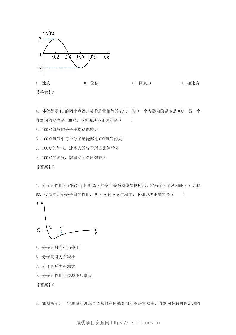 图片[2] - 2020-2021年北京市昌平区高二物理下学期期末试题及答案(Word版) - 臻优资源网