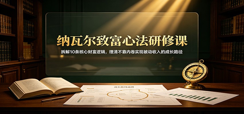 纳瓦尔致富心法研修课：拆解10条核心财富逻辑，理清不靠内卷实现被动收入的成长路径 - 臻优资源网