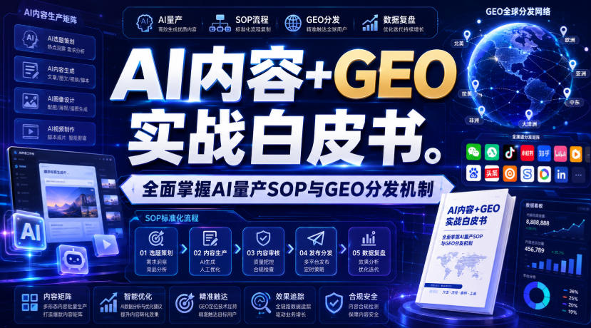 AI内容+GEO实战白皮书，全面掌握AI量产SOP与GEO分发机制【文档】 - 臻优资源网