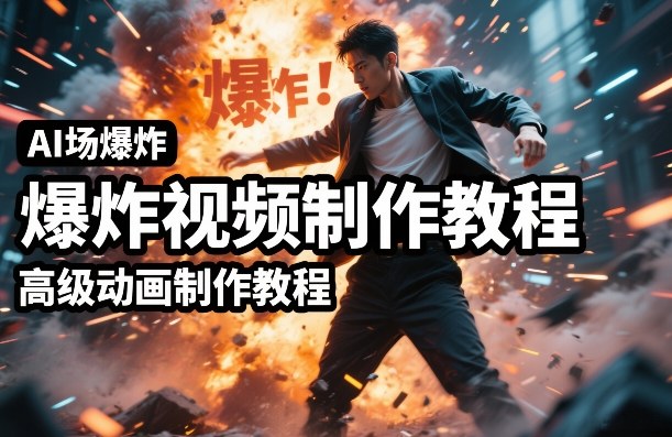 AI场景爆炸视频制作教程，利用人物实拍视频制作出高级的动画特效 - 臻优资源网