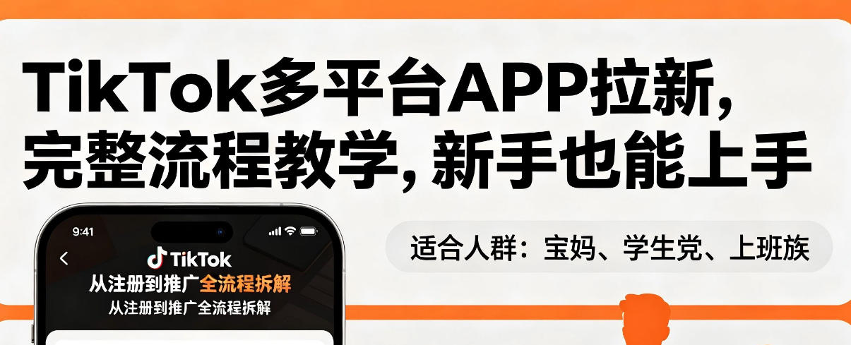 TikTok多平台APP拉新，完整流程教学，新手也能上手，轻松出海搞美金 - 臻优资源网