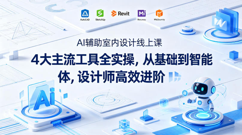 AI辅助室内设计线上课｜4大主流工具全实操，从基础到智能体，设计师高效进阶 - 臻优资源网