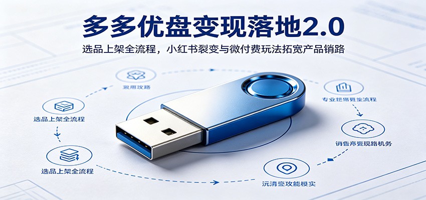 多多优盘变现落地2.0：选品上架全流程，小红书裂变与微付费玩法拓宽产品销路 - 臻优资源网
