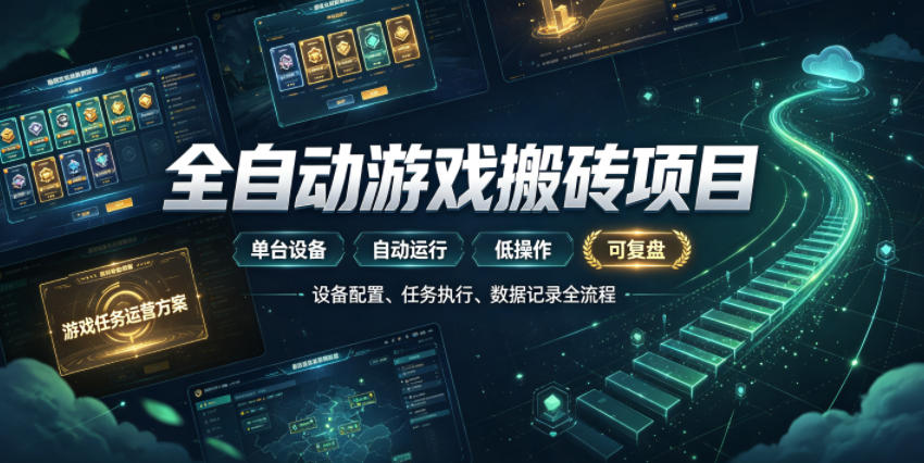 实现全自动游戏搬砖躺賺，每日稳定收益千元，近几年最稳，一台设备就能做！【揭秘】 - 臻优资源网