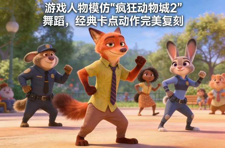 游戏人物模仿“疯狂动物城2”舞蹈,经典卡点动作完美复刻 - 臻优资源网