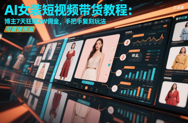 AI女装短视频带货教程：博主7天狂賺2W佣金，手把手复刻玩法，可直接照搬 - 臻优资源网