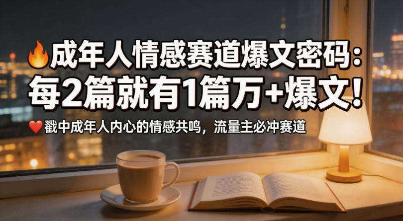 公众号流量主成年人情感心理赛道，流量最大，受众最广的主流赛道之一，平均每2篇就有1篇万爆文章 - 臻优资源网