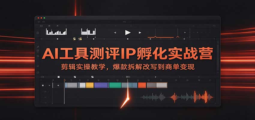 AI工具测评IP孵化实战营：剪辑实操教学，爆款拆解改写到商单变现 - 臻优资源网