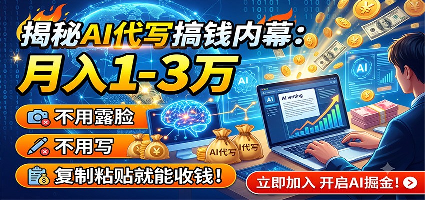 揭秘AI代写搞钱内幕：月入1-3万，不用露脸不用写，复制粘贴就能收钱！ - 臻优资源网