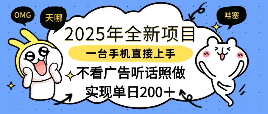 2025年全新项目一部手机轻松上手，实现单日200＋ - 臻优资源网