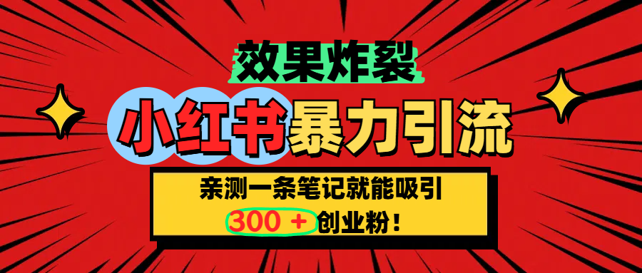 小红书炸裂玩法，亲测一条笔记就能吸引300+精准创业粉！ - 臻优资源网