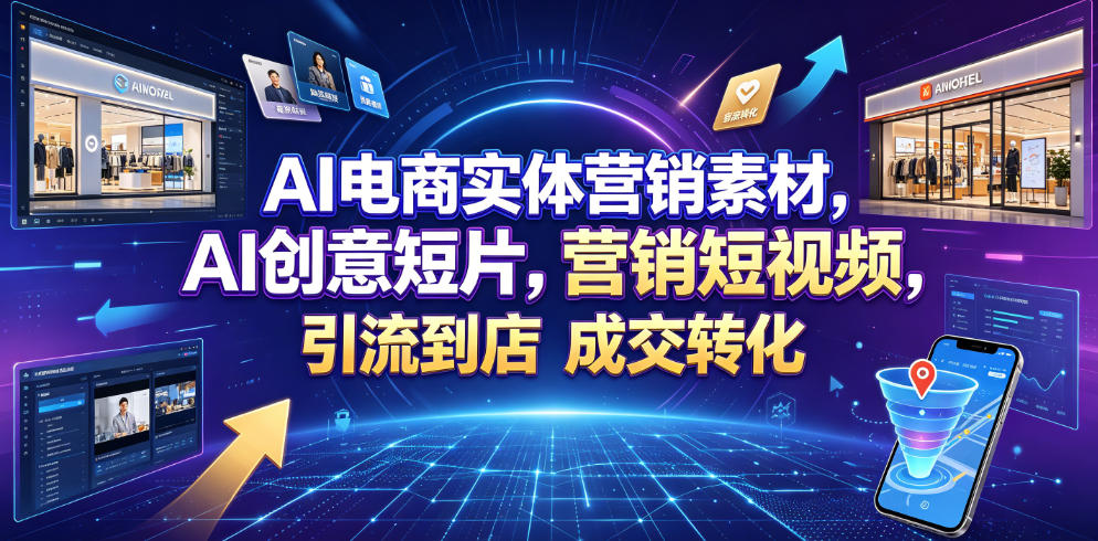 AI电商实体营销素材，AI创意短片，高效打造营销短视频，轻松引流到店，稳定提升门店客流与成交转化 - 臻优资源网
