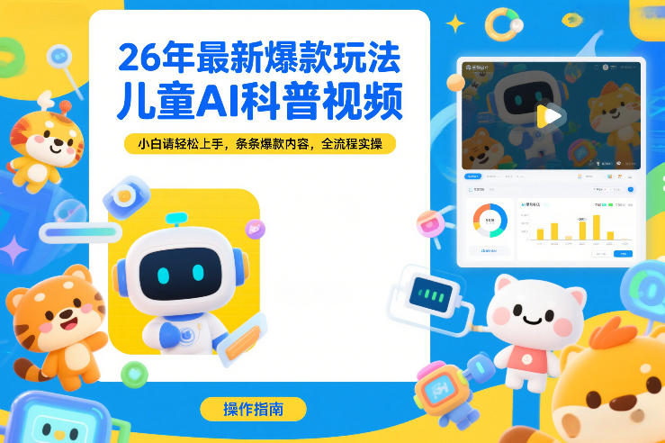 26年最新爆款玩法，儿童AI科普视频，小白请轻松上手，条条爆款内容，全流程实操 - 臻优资源网