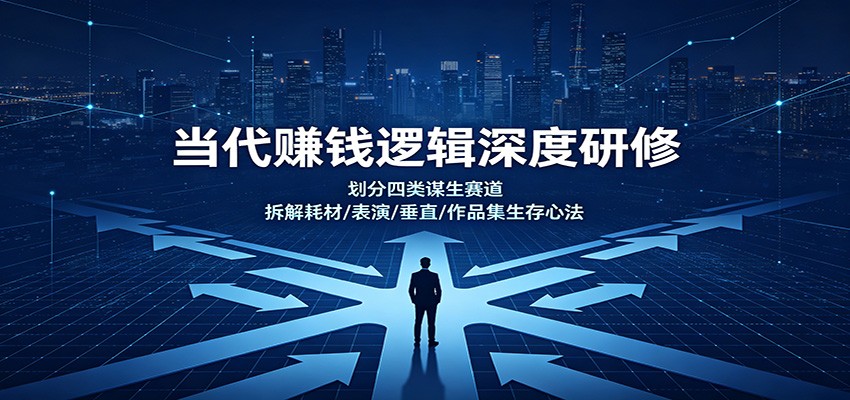 当代赚钱逻辑深度研修：划分四类谋生赛道，拆解耗材/表演/垂直/作品集生存心法 - 臻优资源网