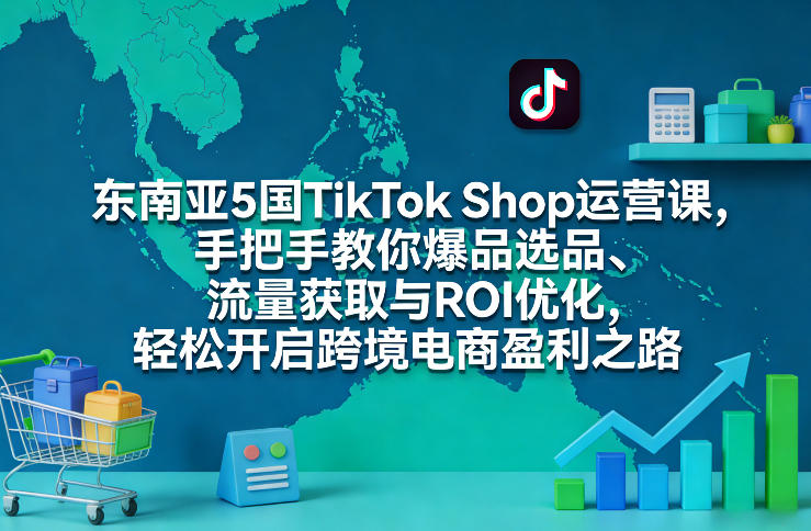 东南亚5国TikTok Shop运营课,手把手教你爆品选品、流量获取与ROI优化,轻松开启跨境电商盈利之路 - 臻优资源网