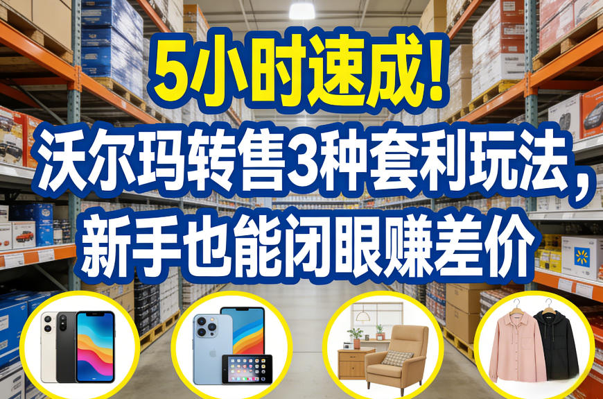 5小时速成！沃尔玛转售3种套利玩法，新手也能闭眼賺差价 - 臻优资源网