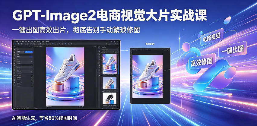 GPT-Image2电商视觉大片实战课，一键出图高效出片，彻底告别手动繁琐修图（更新） - 臻优资源网