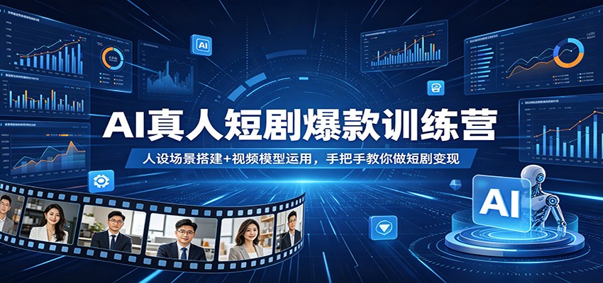 AI真人短剧爆款训练营：人设场景搭建+视频模型运用，手把手教你做短剧变现 - 臻优资源网