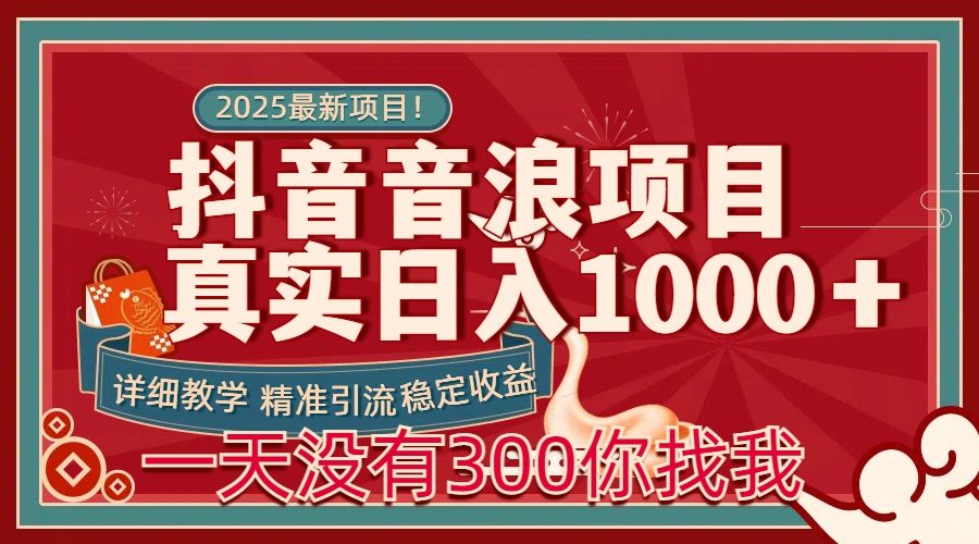 每天稳定1000＋抖音音浪项目稳定收益可当主业和副业 - 臻优资源网