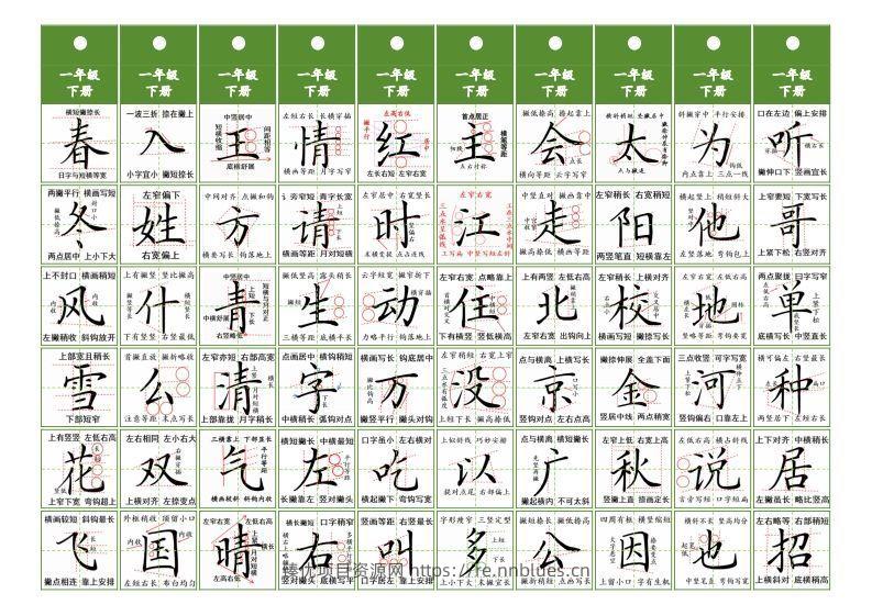图片[3] - 一年级上册语文同步精讲字卡（共6页） - 臻优资源网