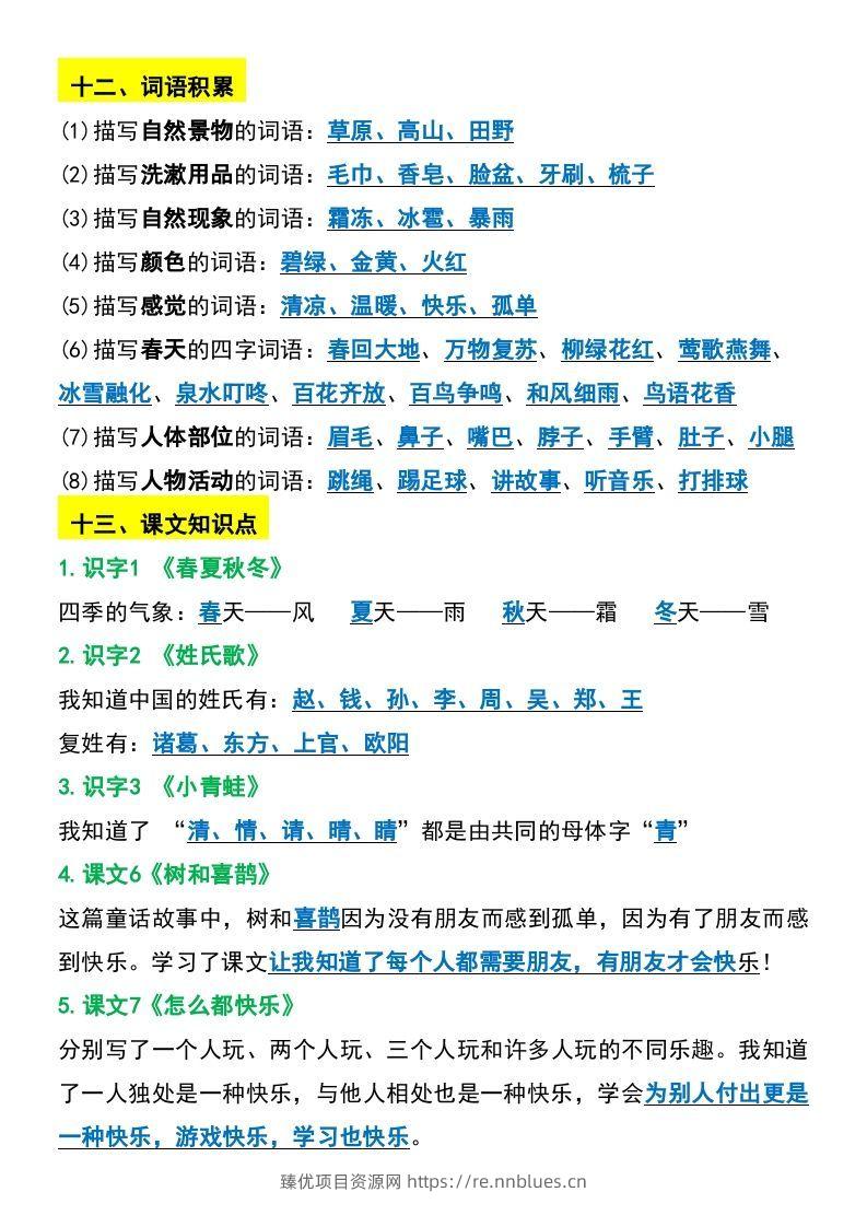 图片[3] - 一年级下册语文期末复习考点总结 - 臻优资源网