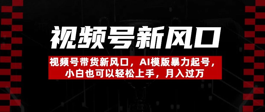 视频号带货新风口，AI模版暴力起号，小白也可以轻松上手，月入过万 - 臻优资源网