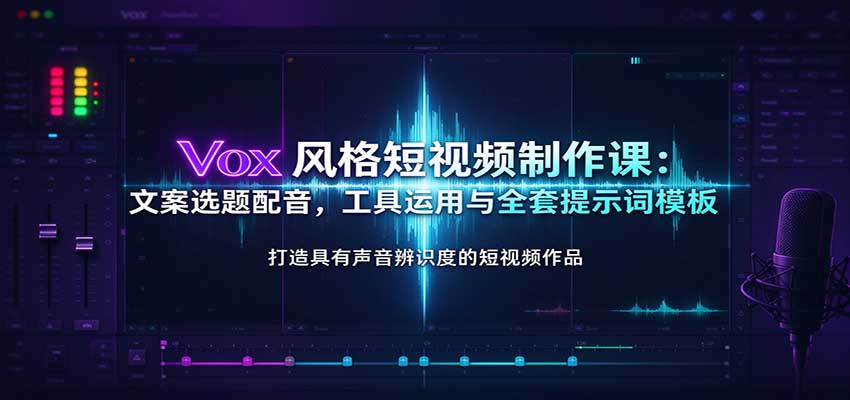 Vox风格短视频制作课：文案选题配音，工具运用与全套提示词模板 - 臻优资源网