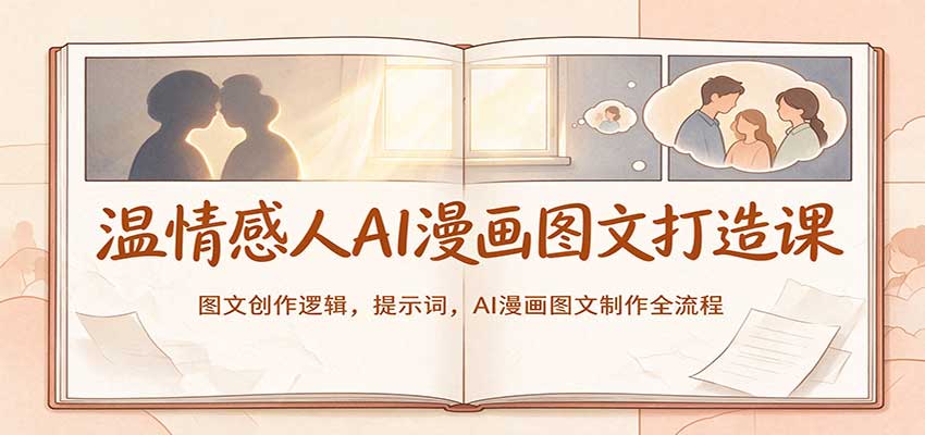 温情感人AI漫画图文打造课：图文创作逻辑，提示词，AI漫画图文制作全流程 - 臻优资源网
