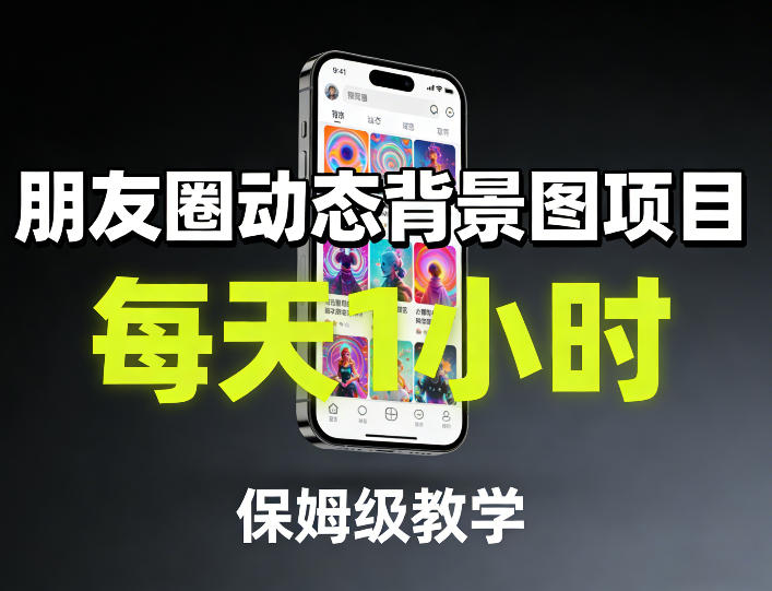 朋友圈动态背景图项目，每天1小时，保姆级教学 - 臻优资源网