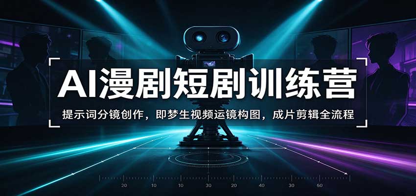 AI漫剧短剧训练营：提示词分镜创作，即梦生视频运镜构图，成片剪辑全流程 - 臻优资源网