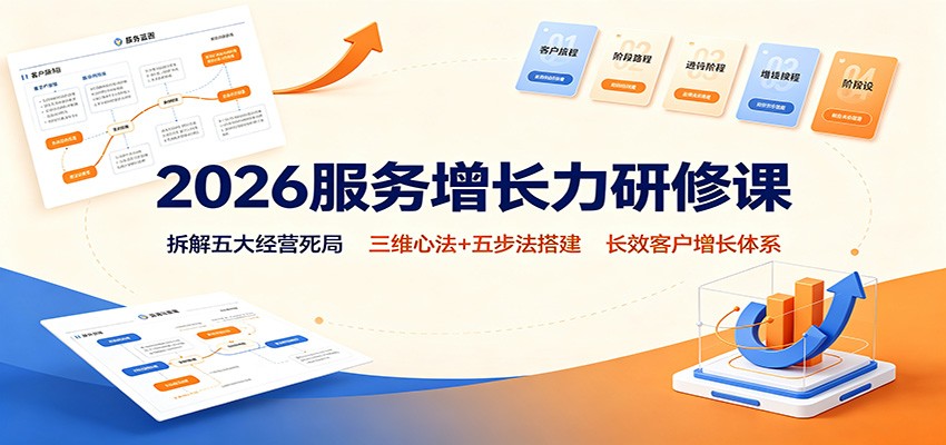 2026服务增长力研修课：拆解五大经营死局，三维心法+五步法搭建长效客户增长体系 - 臻优资源网