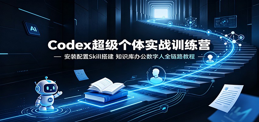 Codex超级个体实战训练营：安装配置Skill搭建，知识库办公数字人全链路教程 - 臻优资源网