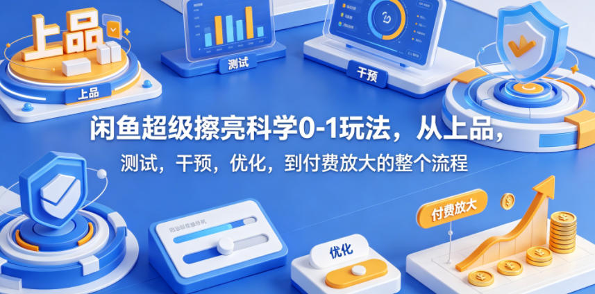 闲鱼超级擦亮科学0-1玩法，从上品，测试，干预，优化，到付费放大的整个流程 - 臻优资源网