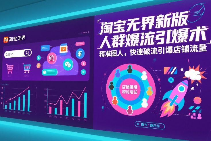 淘宝无界新版人群爆流引爆术，精准圈人，快速破流引爆店铺流量 - 臻优资源网