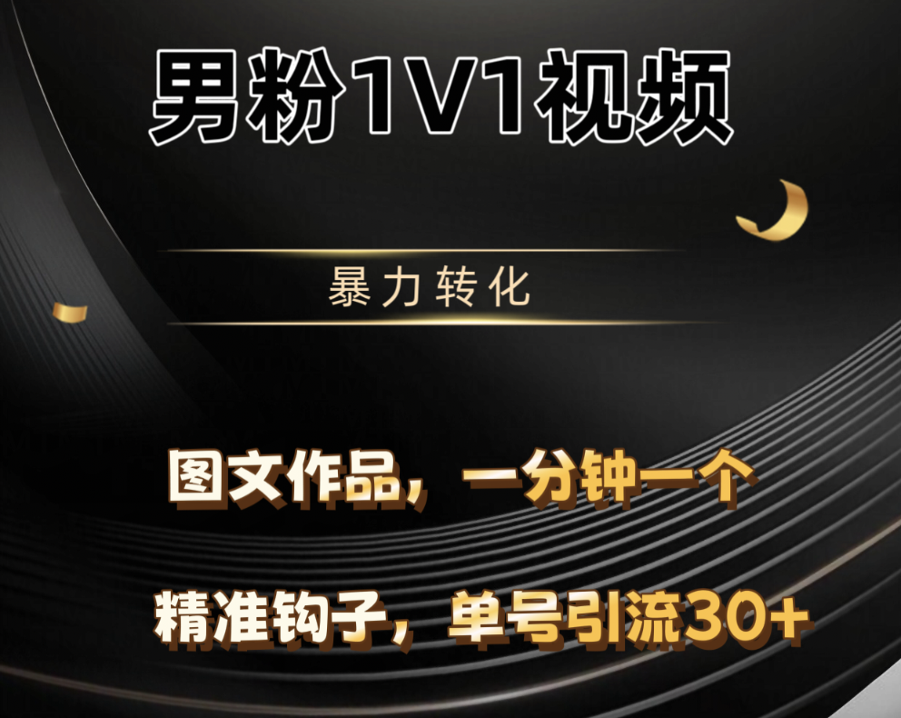 男粉1V1视频，硬改摄像头，高客单暴力转化，单日600+ - 臻优资源网
