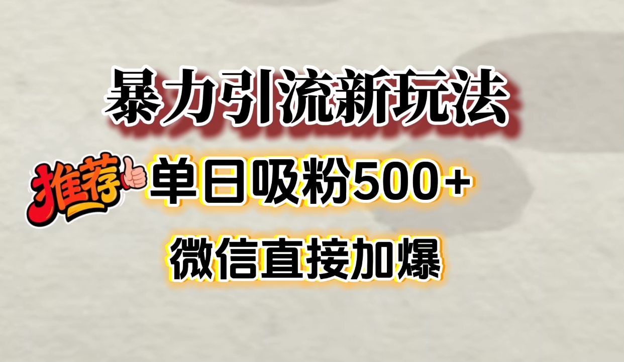 微信加爆的引流超级方法，单日吸粉500➕ - 臻优资源网