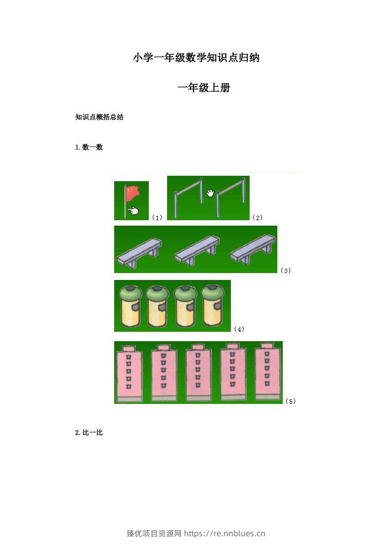 【数学】小学一年级上册数学知识点归纳 - 臻优资源网
