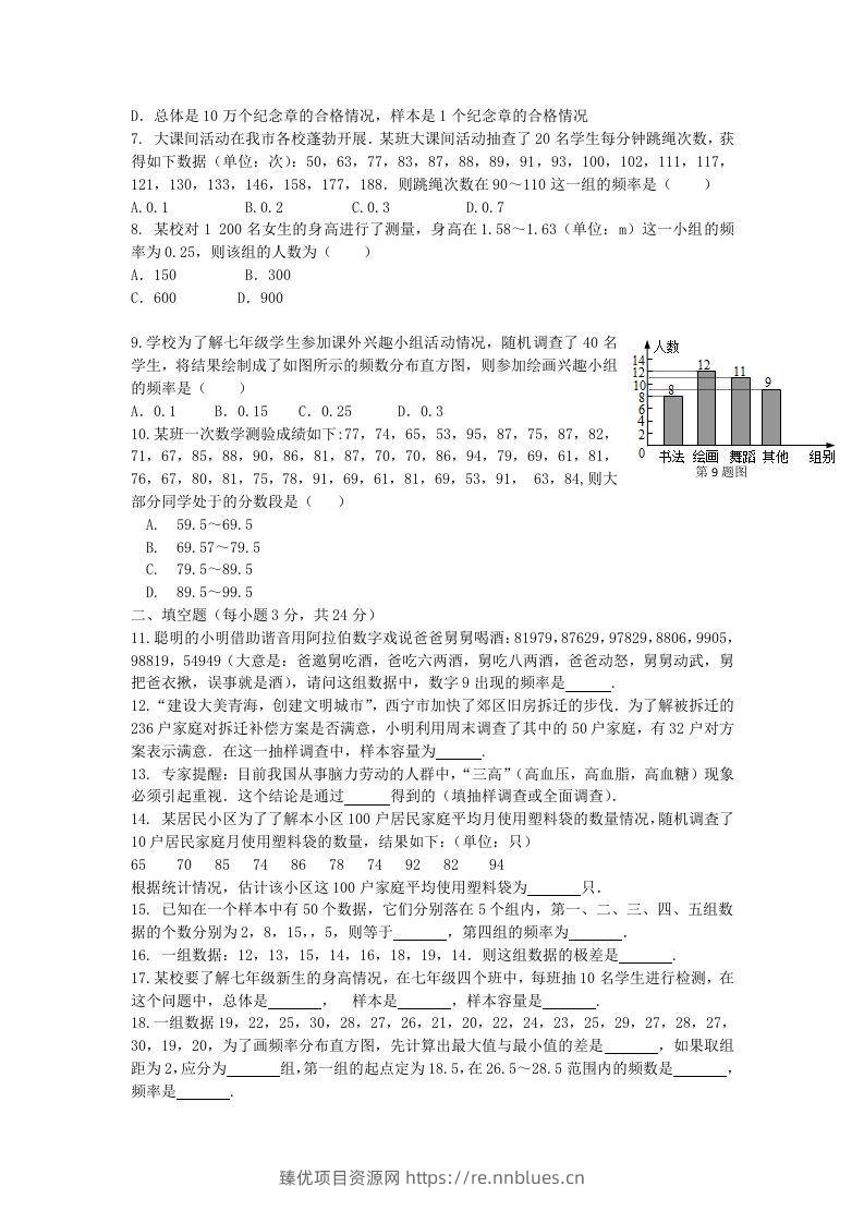 图片[2] - 七年级下册数学第十章试卷及答案人教版(Word版) - 臻优资源网
