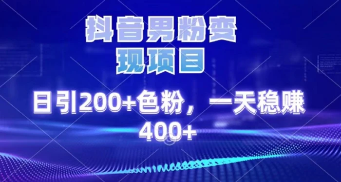 2025最新男粉项目 日引200 轻松月入2w+ - 臻优资源网