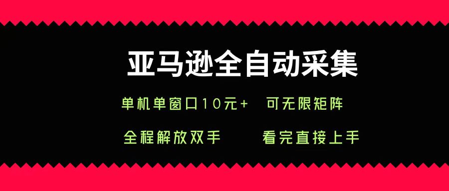 亚马逊全自动采集，单机单窗口一天10+，可无限矩阵去做 - 臻优资源网
