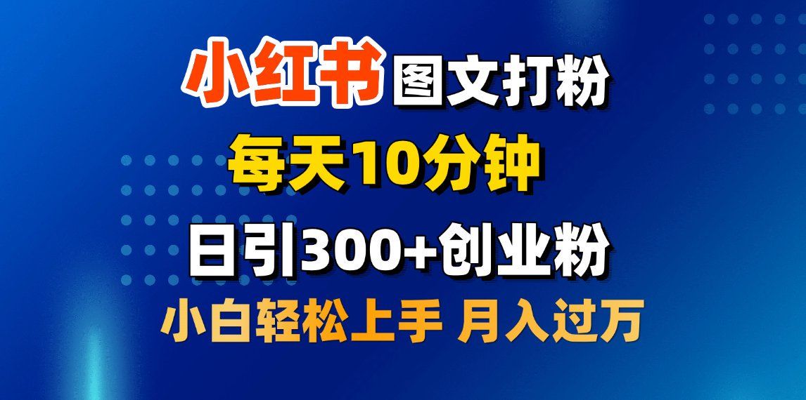 2月小红书图文打粉，每天10分钟，日引300+创业粉，小白轻松月入过万 - 臻优资源网