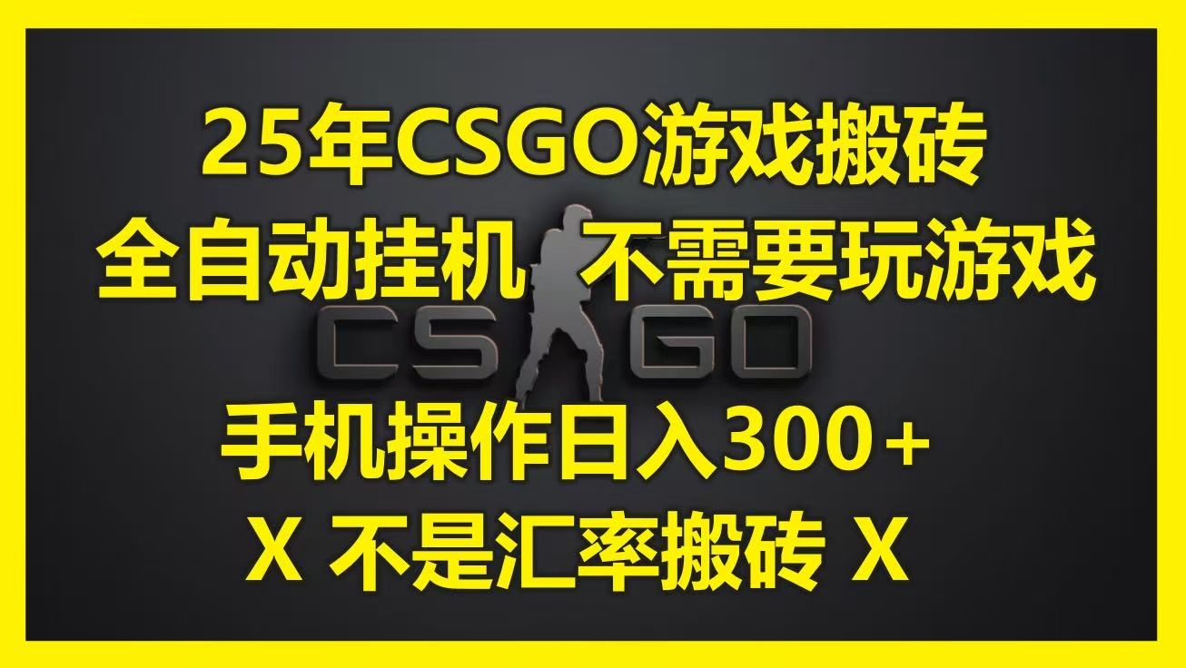 25年CSGO游戏搬砖，全自动挂机，不需要玩游戏，手机操作日入300+。(不是汇率搬砖) - 臻优资源网