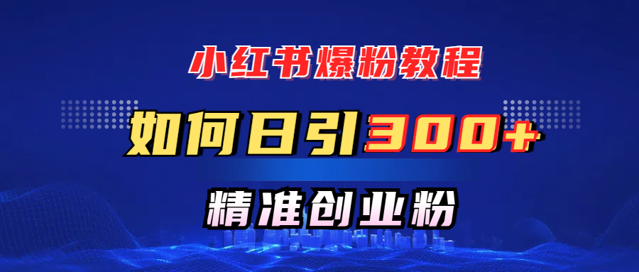 小红书爆粉教程，如何日引300+创业粉，快速实现精准变现！ - 臻优资源网